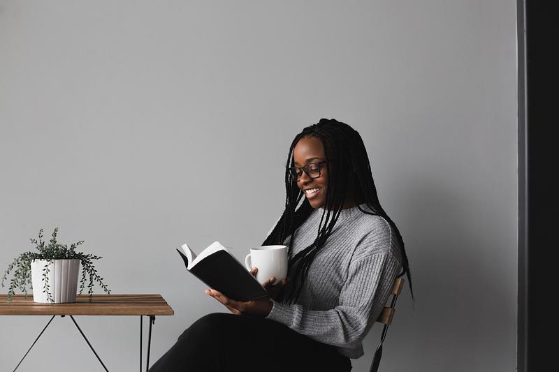 Woman reading book 